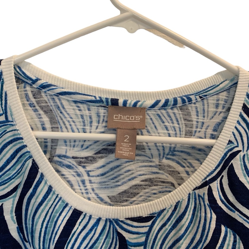 Chico’s Blue Cotton Short Sleeve T-Shirt Size Large - Picture 5 of 15